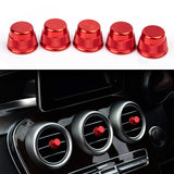 x xotic tech 5PCS Sports Aluminum Air Conditioner Vent/Opening Knob Decoration Covers Compatible with Mercedes W205 C-Class C180 C250 C300 C350 C400 C63 AMG 2015-2021, GLC Class 2016-2022