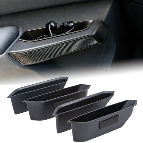 x xotic tech Door Side Handle Storage Box Compatible with Ford Bronco 2021-2025 Interior Accessories, Door Grab Armrest Phone Pocket Insert Organizer Tray Container w/Black Mat