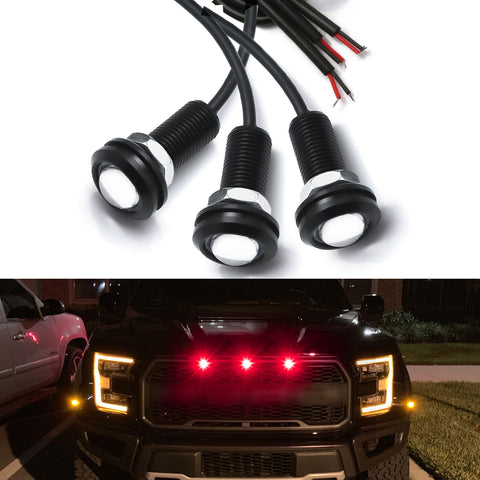 Ford SVT Raptor Style Amber Grille Lighting Kit, Front Grill Bumper Hood Marker Running Light Assembly For Ford Chevy GMC Dodge Ram Toyota etc Pickup Truck SUV