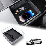 Gray Center Console Armrest Organizer Tray For Tesla New Model 3/Y 2025 2026