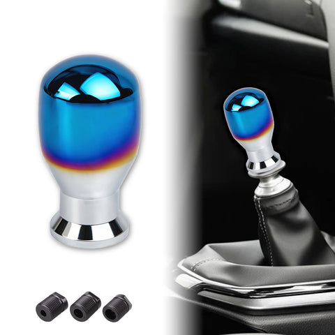 Universal Burnt Blue Alloy Round Ball Shape Car Gear Shift Knob Shifter Lever