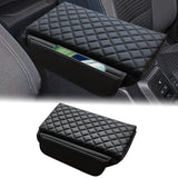 x xotic tech Center Console Cover Compatible with Ford Bronco Accessories 2021 2022 2023 2024 2025 2/4-door, Prevent Dog Scratches Leather Armrest Cover Pad Protector with Side Pockets Storage Bag Interior Accessories