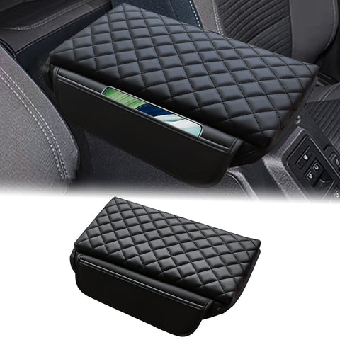 x xotic tech Center Console Cover Compatible with Ford Bronco Accessories 2021 2022 2023 2024 2025 2/4-door, Prevent Dog Scratches Leather Armrest Cover Pad Protector with Side Pockets Storage Bag Interior Accessories