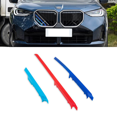 Tri-Colored Front Center Kidney Grille Strips Clip Cover For BMW X3 G45 2025-up