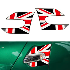 Black Union Jack Style Side Scuttles Trim Decor Sticker For Mini Cooper F55 F56