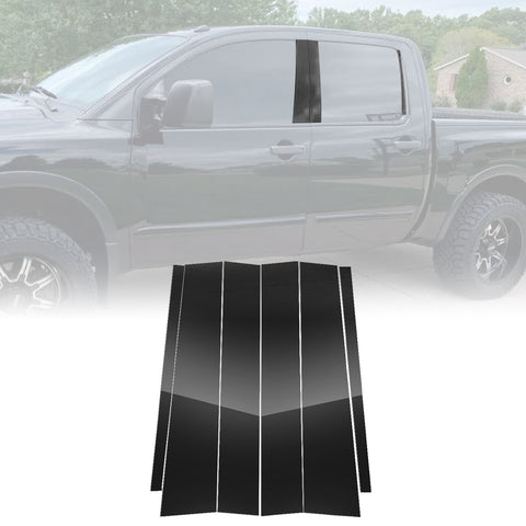 For Nissan Titan 2004-2015 6PCS Black Pillar Posts Door Trim Piano Cover Kit