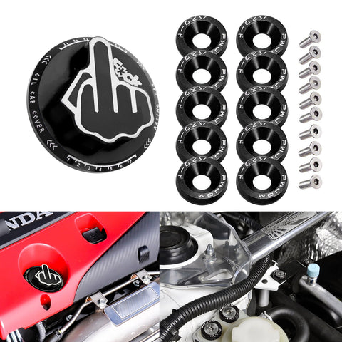 Select vehicle Picture 1 of 20  Middle Finger Oil Filter Tank Cap Valve+Engine Bay Dress Up Kit For Honda Acura