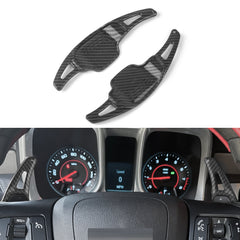 Carbon Fiber Black Steering Paddle Shifter Extension For Chevy Camaro 2012-2015
