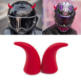 2Pcs PU Foam Small Red Devil Bull Horn AC Air Outlet Stickers Decor For Car