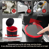 Car Cup Holder Trash Can with Lid Mini Dustbin Garbage Organizer Universal Fit