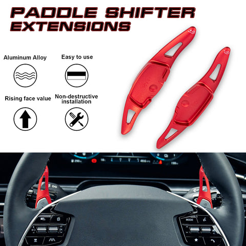 Sporty Red Aluminum Paddle Shifter Extension For Kia EV3 EV4 EV5 EV6 2025 2026