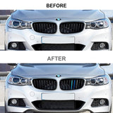 Tri-Colored Front Kidney Grille Strips Clip Cover For BMW 3 Series GT 2013-2016