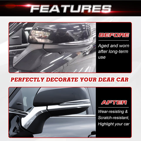 x xotic tech Carbon Fiber Style Rearview Mirror Side Strip Molding Cover Trim Compatible with Toyota Highlander 2020-up Car Decoration Exterior Accessories 4Pcs/Set