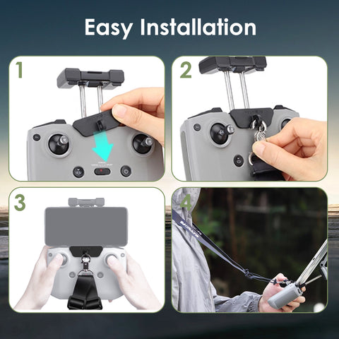 x xotic tech No Disassembly Tablet Holder Compatible with RC-N1/RC-N2/RC-N3 Controller of DJI Flip/Neo/Mini 4K/ 2 SE/Air 3/ Mini 3/4 Pro, Foldable Smartphone Ipad Stand Mount Holder Bracket Lanyard