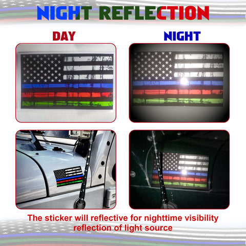 American Flag Decal Window Clings Vinyl Car Decals Static Self Adhesive 3" x 5"