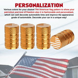 4pcs American Flag Tire Valve Stem Cover Caps Anodized Aluminum Alloy, Corrosion Resistant Leak-Proof Wheel Valve Cap Set, Universal for Cars Trucks Motorcycles SUVs