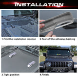 x xotic tech Front Engine Hood Hinge Cover Trim Decoration Exterior Accessories Compatible with Jeep Wrangler JL JLU 2018-up & Gladiator JT Truck 2/4 Door 2020-up (2Pcs)