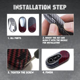 x xotic tech Glossy Black/Red Mix Color Carbon Fiber Texture Hard Plastic Key Fob Cover Case Compatible with Mercedes Benz W223 S Class, W206 C Class, X254 GLC Class, EQS EQE Gen4 Oval Shape