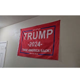 Trump 2024 Flag, Double Sided 3 Ply Heavy Duty Red Take America Back Flag 3x5FT Flag Banner for Outside with 2 Brass Grommets UV Protection Fade Resistant for Indoor Outdoor Decorations