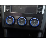 Blue Engine Start Button + AC Knob Control Ring Combo Cover for Subaru Forester