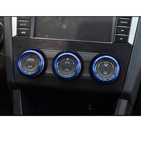 Blue Engine Start Button + AC Knob Control Ring Combo Cover for Subaru Forester