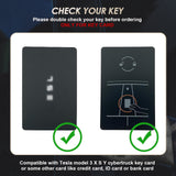 x xotic tech Key Card Holder Compatible With Tesla Model 3 Y S X Cybertruck, Glossy Black Carbon Fiber Finish Hard Plastic Cover Protective Card Case Keychain