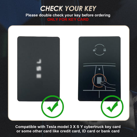 x xotic tech Key Card Holder Compatible With Tesla Model 3 Y S X Cybertruck, Glossy Black Carbon Fiber Finish Hard Plastic Cover Protective Card Case Keychain