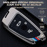 Gun Color Full Seal Keyless Entry Key Fob Cover For BMW 2 3 5 6 7 Series X1 X2 X3 X5 X6