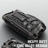 x xotic tech Mech Style Heavy Metal Key Fob Cover Compatible with Chevy Silverado 1500, GMC Sierra 1500 2022-2025, Chevrolet Tahoe 2024-2025, Zinc Alloy Key Case Protector Shell Keychain