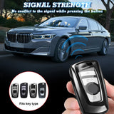 Key Fob Cover Soft TPU Key Shell Case Car Smart Remote Key Protector Fit for BMW 1 3 5 6 7 Series X1 X3 X4 X5 X6, Black