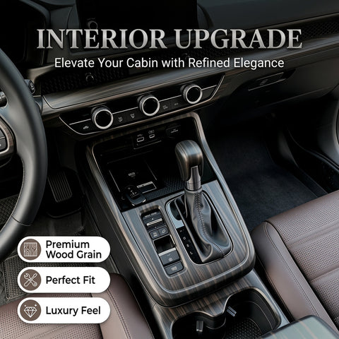 Wood/ Carbon Style Console Gear Shift Panel Trim Accessories For Honda CRV 23-up