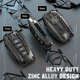 x xotic tech Mech Style Heavy Metal Key Fob Cover Compatible with Toyota Venza Sienna Tundra RAV4 Land Cruiser Corolla Highlander Camry, Zinc Alloy Key Case Protector Shell Keychain(E-Style)