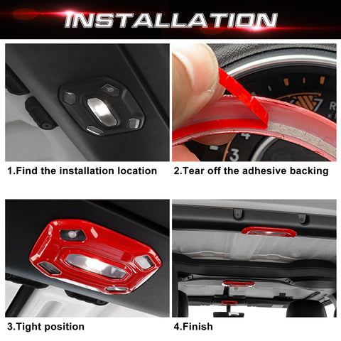 x xotic tech Dome Light Cover Trim Set Decoration Compatible with Jeep Wrangler JL JLU 2018-2023 & Gladiator JT 2020-2023 Interior Accessories(3Pcs)