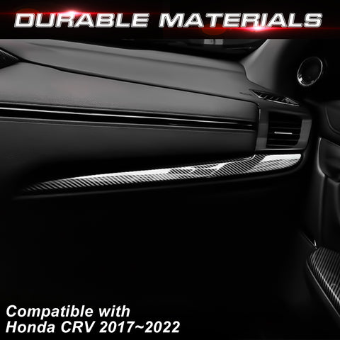 Carbon Fiber Look Dashboard Lower Stripe Molding Trim For Honda CR-V 2017-2022