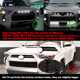 4pcs White LED Front Grille Lighting Assemblies Kit for 2014-2019 Toyota 4Runner TRD Pro Grille SR5 TRD off-road Limited TRO Pro - Smoked Lens