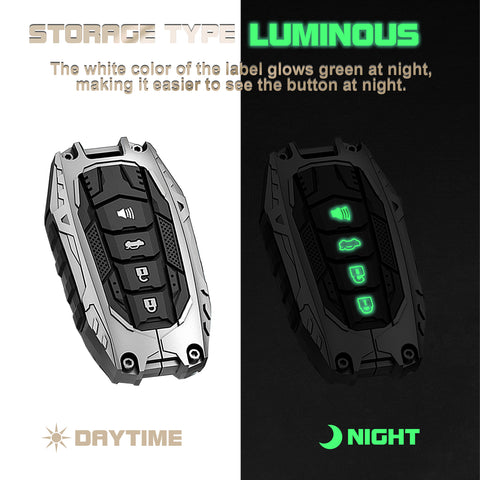 x xotic tech Mech Style Heavy Metal Key Fob Cover Compatible with Toyota Venza Sienna Tundra RAV4 Land Cruiser Corolla Highlander Camry, Zinc Alloy Key Case Protector Shell Keychain(E-Style)