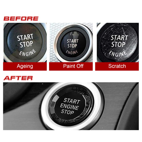 Black Engine Start Control Button Crystal Cover For BMW 3 Series E90 2005-2012