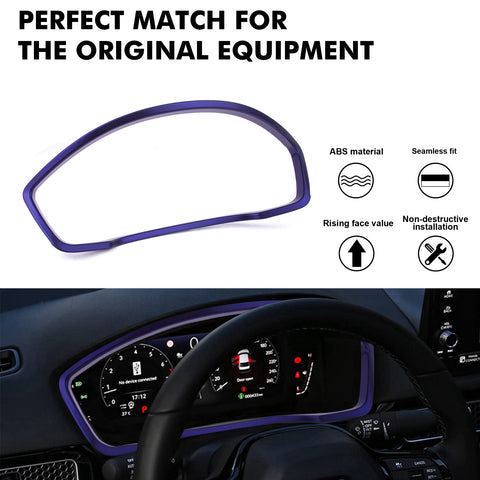 Red ABS Sporty Style Interior Dashboard Cover Trim For Honda Civic 11th Gen 2022+