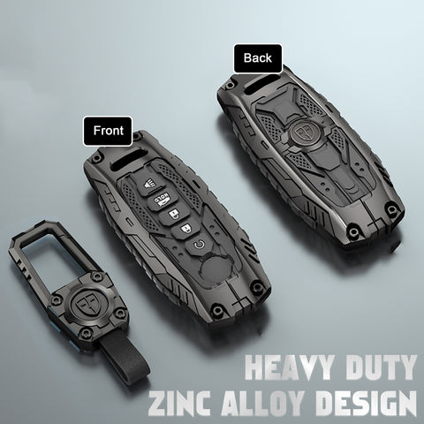 x xotic tech Mech Style Heavy Metal Key Fob Cover Compatible with Nissan Kicks Sentra Versa Rogue Pathfinder 2023 2024 2025, Zinc Alloy Key Case Protector Shell Keychain