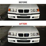 Tri-Colored Front Kidney Grille Strips Clip Cover For BMW 3 Series E36 1996-1999