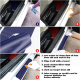 3D/4D Carbon Fiber Texture Door Sill Vinly Scratch Protection Cover Sticker