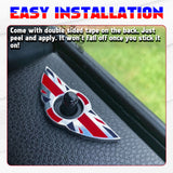 x xotic tech 2Pcs Union Jack Wing Emblem Rings Door Lock Pin Knobs Badge Cover Sticker Trim Decoration Compatible with Mini Cooper R55 R56 R57 R58 R59(Not Fit R60 R61 F55 F56)