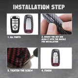 x xotic tech Glossy Black/Red Mix Color Carbon Fiber Texture Hard Plastic Key Fob Cover Case Compatible with Ford Mustang Explorer Fusion Edge Expedition Bronco Ecosport Ranger F150 F250 F350 F450