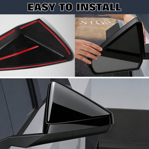 x xotic tech Door Side Rearview Mirror Cover Caps Protection Compatible with Tesla Cybertruck 2024 2025 Left & Right Exterior Accessories, (2PCS, Matte Carbon Fiber Pattern)