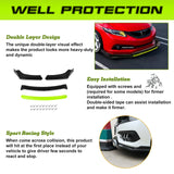 Xotic Tech Front Bumper Lip Chin Spoiler Splitter Diffuser Protector Body Kit Compatible with Honda Accord Civic or Volkswagen MK5 MK6 MK7 or Kia Optima or Mitsubishi Lancer,  4pcs