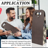 2-Bottle Leather Wine Tote Bag Protector Champagne Gift Bag with Handle For Gift