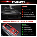 Carbon Fiber Look Window Lift Switch Button Cover For Dodge Charger Durango RAM