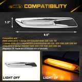 2x LED Sequential Side Marker Lights For BMW E46 E60 E61 E81 E82 E88 E90 E91 E92