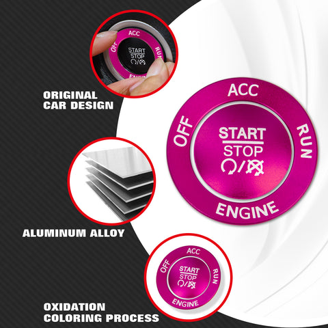 Keyless Engine Push Start Button & Surrounding Ring For Dodge Charger Challenger