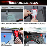 x xotic tech Rear Tail Door Window Hinge Rain Wiper Nozzle Cover Trim Compatible with Jeep Wrangler JL JLU 2018-up Exterior Accessories Decoration(3Pcs, Red)